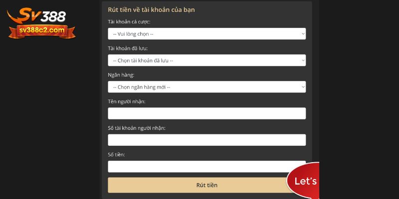 Hướng dẫn cách bước rút tiền Sv388 về tài khoản
