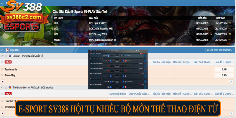 E-sport SV388 hội tụ nhiều bộ môn thể thao điện tử