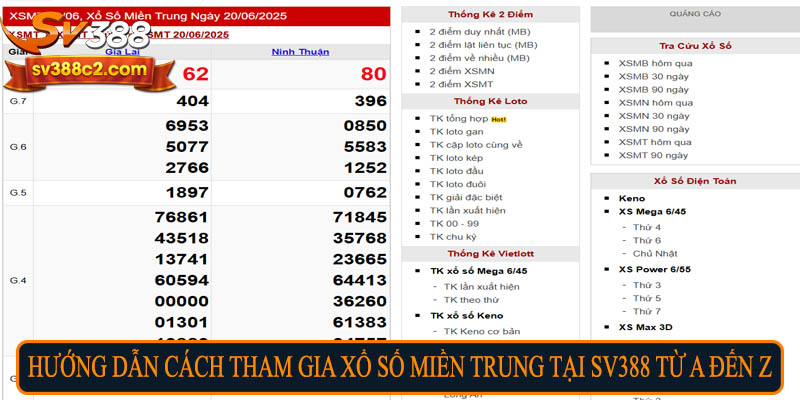 Hướng dẫn cách tham gia xổ số miền Trung tại SV388 từ A đến Z
