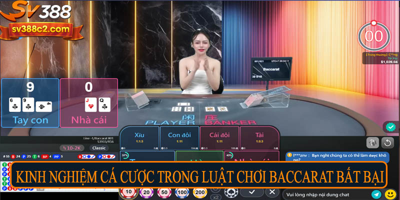 Kinh nghiệm cá cược trong luật chơi Baccarat bất bại